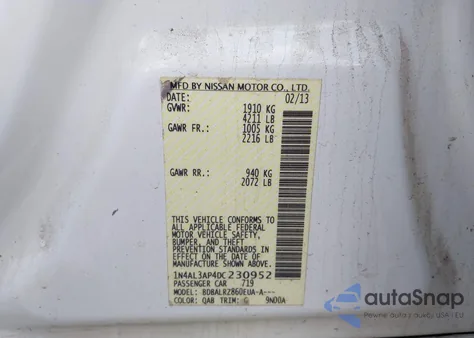 2013 Nissan Altima 2.5 S from USA, damaged, VIN 1N4AL3AP4DC230952